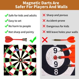 Gitus Gitus Magnetic Dart Board Indoor Outdoor Games for Kids with 12 Darts, Gifts for Teenage Boys Teen Boys Gifts Ideas Toys Gifts for 8 9 10 11 12 13 Year Old Boys Game Room Decor