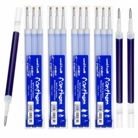 15 x Uni-Ball Fanthom Refills | Write, Erase & Re-Write with The Thermo-Sensitive Erasable Ink | Compatible with Fanthom & Signo Erasable Gel Pens | 0.7mm Medium Point Nib, Blue [Pack of 15]