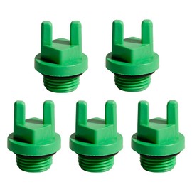 Feelers 1/2" PT Male Thread PPR Pipe Plug End Cap Garden Hose Stopper Prevent Leakage Choke Fitting with Parallel Ears, Pack of 5, Green