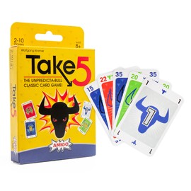 AMIGO Games Take 5 Classic Card Game – The Unpredicta-Bull Easy to Learn Strategic Game of Playing Cards in a Row – Perfect for Family Game Night – for Kids & Adults Ages 8 & Older