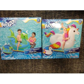 Bestway H20GO! Bestway Fantasy Dragon AND Unicorn Kids Ride-On Pool Floats F2B