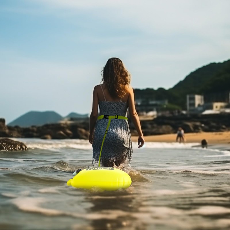 LUXHEIM 2pcs Swim Buoy Tow Float Dry Bag Inflatable for