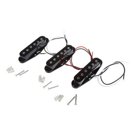 Wilkinson LOW GAUSS Vintage Tone Strat ST Ceramic Single Coil Pickups Set for Stratocaster Guitar, Black