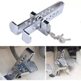Unbranded Stainless Steel Brake Pedal Lock Security Car Auto Clutch Lock Anti-theft 3Key/