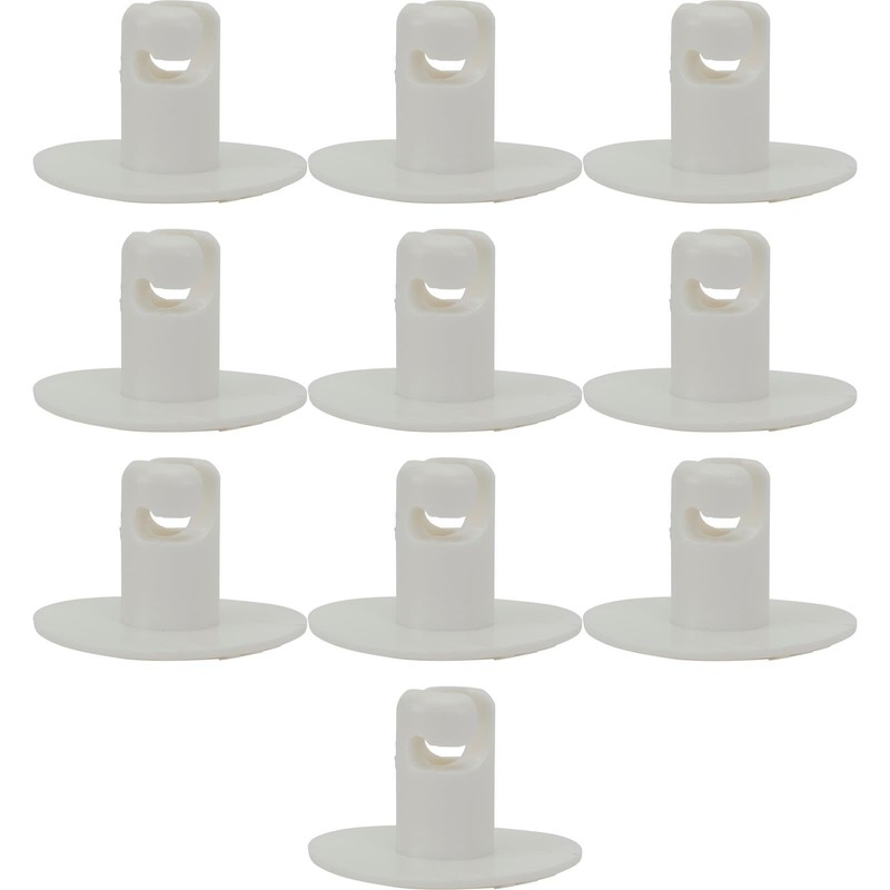 Plastic Large Head Quarter Turn Fasteners-.500 Inch Grip-White-Pack/10