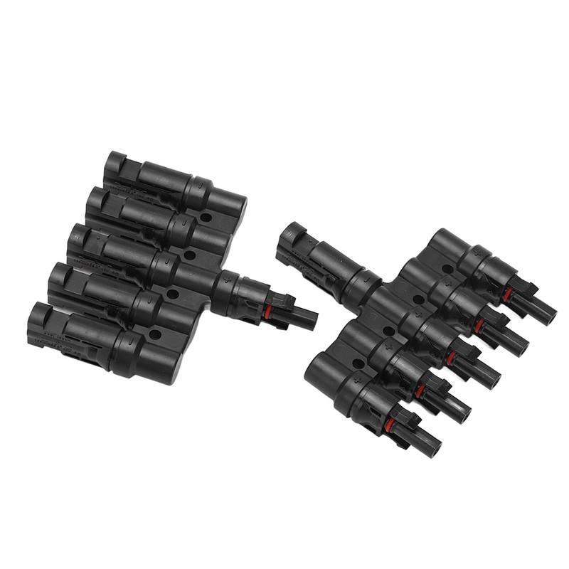 1 Pair Solar Panel Connector T Branch Cable Splitter Coupler