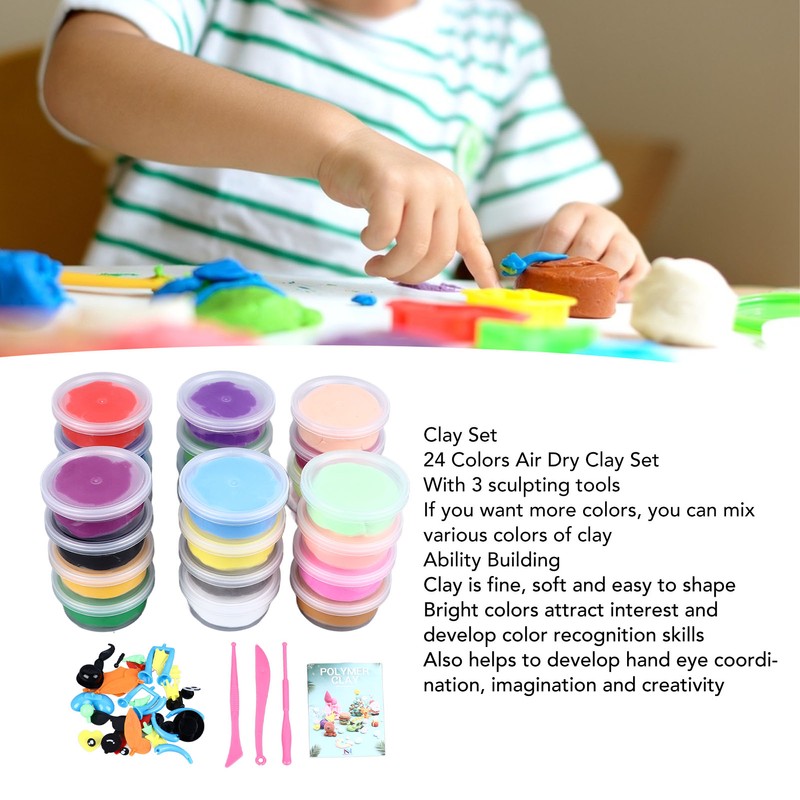 24 Colors Soft Clay Set Innovative Fun DIY Soft Light