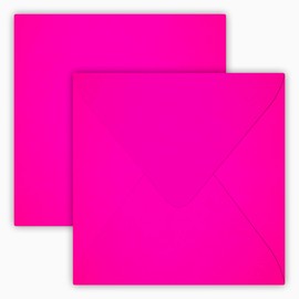 Square Envelopes 12.5 x 12.5 cm / 125 x 125 mm / 100 g/m² / Pack of 25 Neon Pink
