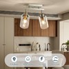 LOUSACE 2 Light Brushed Nickel Bathroom Vanity Track Light Fixtures