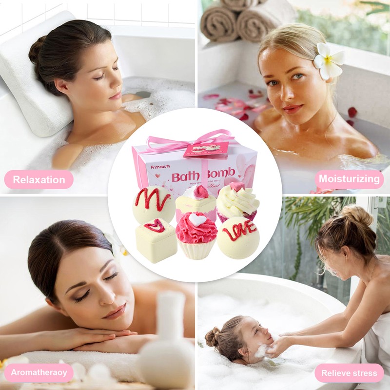 6PCS Aromatherapy Bath Bombs Stress Relief & Relaxation Scented Shower