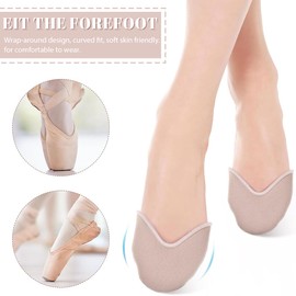 KIRZAX 1 Pair of Toe Pads, Ballet Toe Protectors, Fabric Ballet Toe Pads, Pointed Shoes, Toe Protectors, Half Cushion Covers, Toe Protection, Fits The Foot, Relieves the Toes