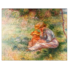 MyPuzzle Woman and Child in The Grass (Femme Avec Enfant Sur Lherbe) 1898 by Pierre-Auguste Renoir - Premium 100 Piece Jigsaw Puzzle for Adults
