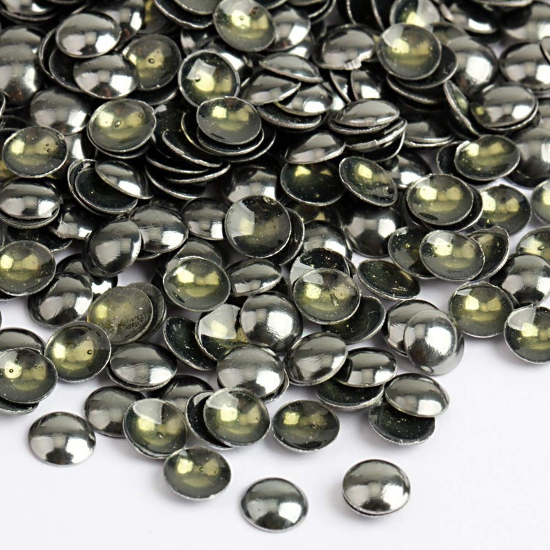 Beadsland Dome Studs Hotfix in Size 6mm,1/3 Round Flat Back