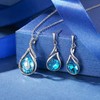 Clearine Austrian Crystal Flower Bud Teardrop Rhinestone Pendant Necklace Earrings