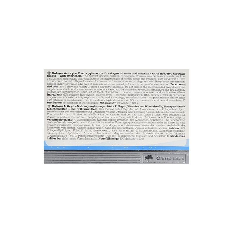 Olimp Kolagen Activ Plus N 80 with Added Calcium, Magnesium,