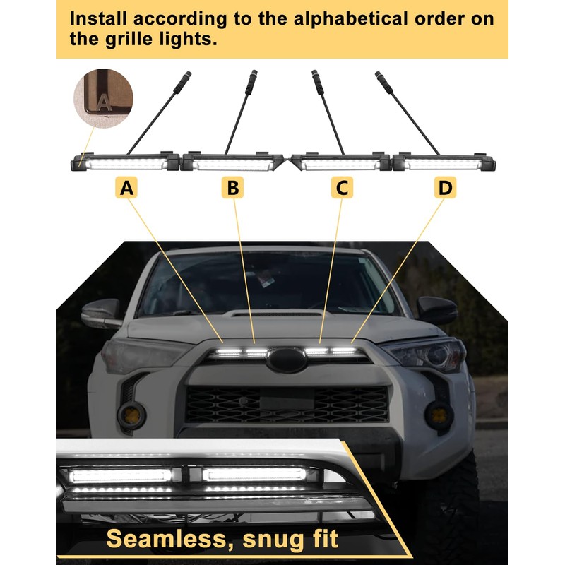 OKLSG Front Bumper LED Grill Lights for 2024 2023 2022