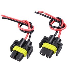 HUIQIAODS H11 H8 881 880 Ceramic Wiring Harness Female Adapter Socket Plug for Fog Light Headlight (H11 H8 Female)