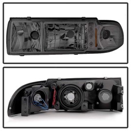 ACANII - For Smoke 1991-1996 Chevy Caprice Impala 2in1 LED Headlights Lights+Corner Signal Lamps Driver & Passenger Side