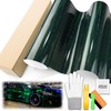 Holographic Brushed Aluminum Midnight Green Rainbow Chrome Vinyl Wrap Auto
