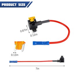 Sandfren 10PCS Car Add-a-Circuit Fuse Tap Adapter, 12V 16 AWG Low Profile Mini Blade Taps Holder Assortment Kit, Anti-Vibration Automotive Fuse Connector, Universal for SUV, Truck, RV