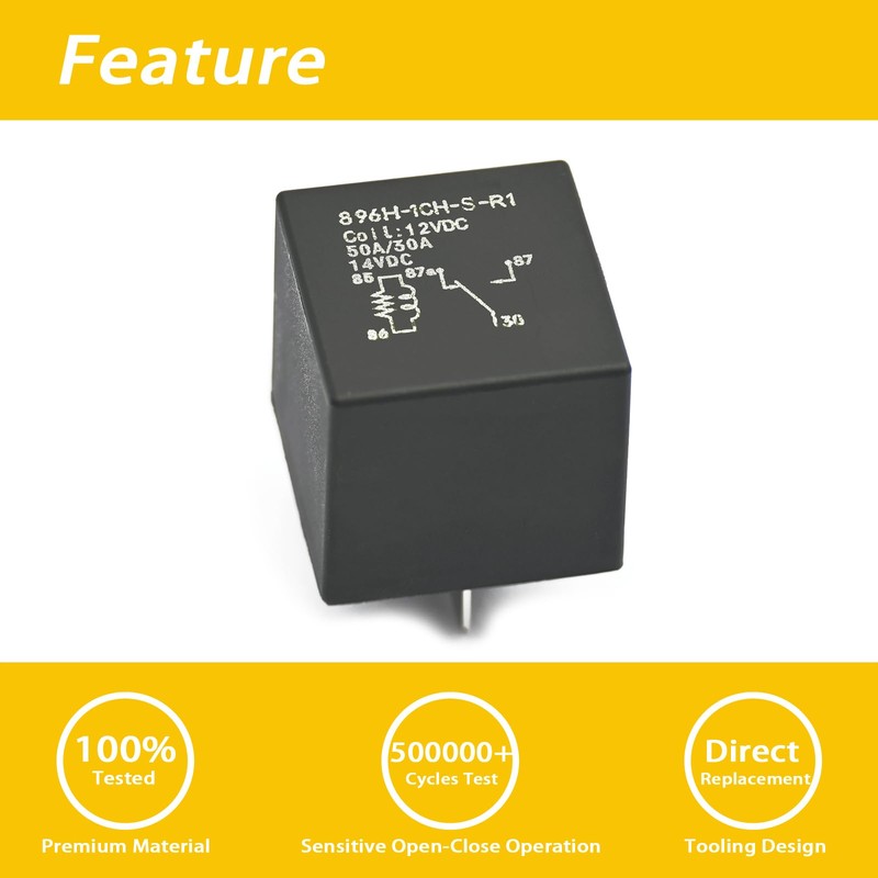 GROBARPART Fit for Song Chuan 896H-1CH-S-R1 Relay, 12VDC 50A Automotive