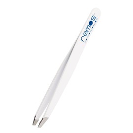 Remos Professional Tweezers with Extra Fine Tips for Plucking Eyebrows - White