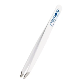 Remos Professional Tweezers with Extra Fine Tips for Plucking Eyebrows - White