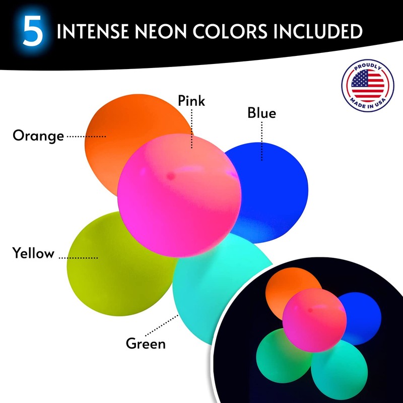 Glow King Neon Balloons - Fluorescent Neon Glow Party Balloons