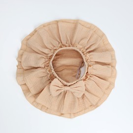 HOOLCHEAN Baby Girls Soft Cotton Gauze Ruffle Skirt with Shorts (Khaki, L: 12-24 Months)