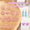 14 Shapes Polymer Clay Cutters Set, Mini Spring Flower Clay