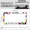 Autism License Plate Frames - 2 Pack Front Rear Awareness
