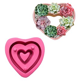 Silicone Concrete Flower Pots Molds,Silicone Planter Molds I Love U Design Succulent Plant Flowerpot Moulds Cement Clay Molds DIY Handcraft Decoration Tool