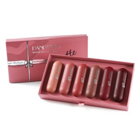Set De Lápiz Labial Mate, Suave Bruma Aterciopelada De Larga Coral