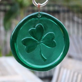 Mission Glass Works 4-Inch Shamrock Suncatcher in Green from Our Irish Collection - A Stunning Window Ornament and Gift from Pressed from Hand Carved Steel Dies Made in The USA
