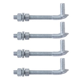 VIVIDA 6" J Bolt Gate Hinge, Chain Link J Bolt Post Hinge with 5/8" Male Pin, Galvanized Steel, Nuts & Washers Included, 4 Pack