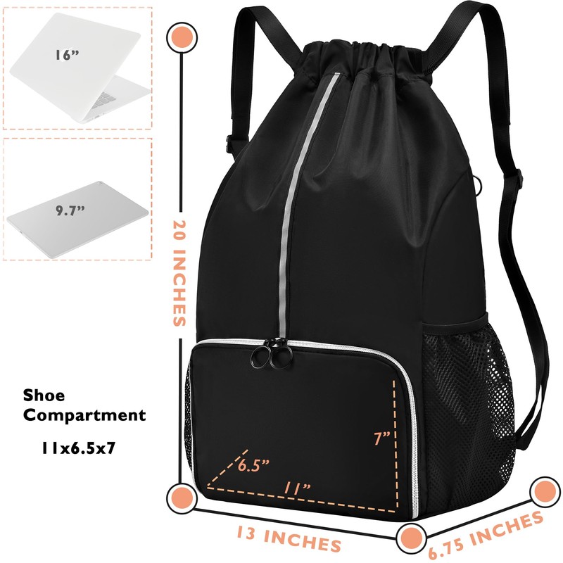 GiMiUiTo - Bolsas de malla con cordón grande para gimnasio