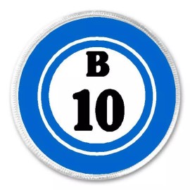 Unbranded B 10 B10 Bingo Ball - 3" Sew/Iron On Patch Game Hobby Number Board Lucky