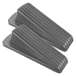 JZWBLILY Door Stoppers for Bottom of Door on Floor, Premium Rubber Door Stopper Wedge, Floor Sturdy Stackable Door Stops for Carpet Heavy Duty Door (Gray, 2 Pack)