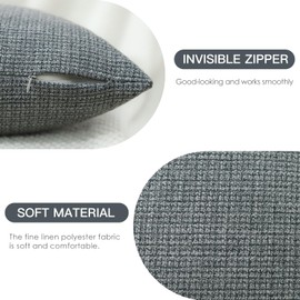 JOTOM Set of 2 Linen Cushion Covers, Decorative, Soft, Plain Throw Cushion Cover, Modern Cushion Covers, Sofa Cushion, Decorative Cushion Cover for Living Room, Bedroom, Decoration (50 x 50 cm, Dark