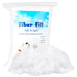 Jmuiiu 300g Polyester Fill, Premium Polyester Fiberfill, Recycled Polyester Fiber, High Resilience Stuffing Fluff Fiberfill for Pillow Filling, Christmas Dolls DIY, and Home Decors Projects