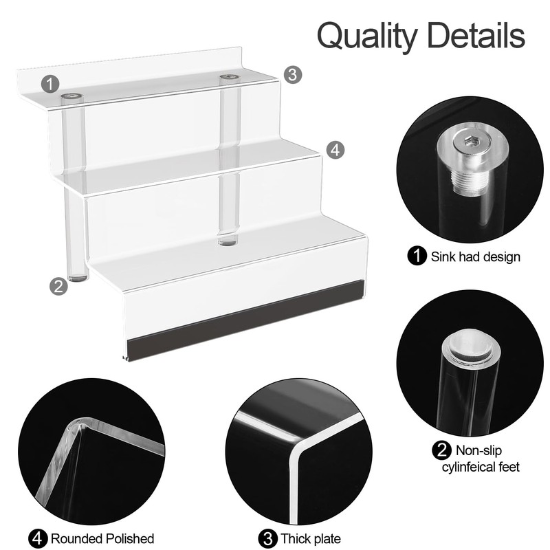 16” Acrylic Display Organizer with LED Light - 3 Tier