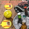 Layhit 36 Pieces Softball Bottle Openers with Keychain Round Plastic