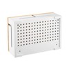 Bamboo Cable Management Box with Magnetic Lid & Ties -