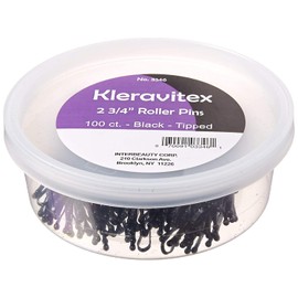 Kleravitex 2.75" Jumbo Bobby Hair Pins Black Tipped Flat Style. Perfect For Rollers - 100 pieces Tub Made in USA