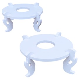 Xeano Short Plant Stand Indoor Outdoor, Mid Century Modern Low Plant Holder Small Corner Round Plant Stands Flower Pot Stand, White Plant Pedestal Vase Ornament Gardening Decor(2 pcs 3.93" Tall)