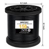 WRFDEC 150Ft 1/4" Black Vinyl Coated Wire Rope,7x19 Strand Aircraft