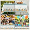 Thanksgiving Disposable Tablecloths,2 Pack Blue Pumpkin Maple Thanksgiving Plastic Table