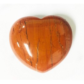Zungtin Healing Crystal Heart Love Carved Palm Worry Stone Chakra Reiki Balancing (Red Jasper)