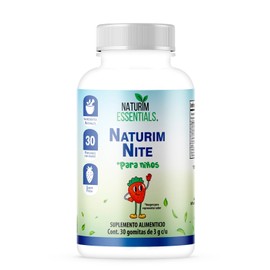 Gomitas de Valeriana Officinalis Para Niños Sabor Fresa Suplemento Alimenticio Frasco con 30 Gomitas Naturim Essentials Auxiliar en el Trastorno del Sueño e Insomnio Descanso Relajación