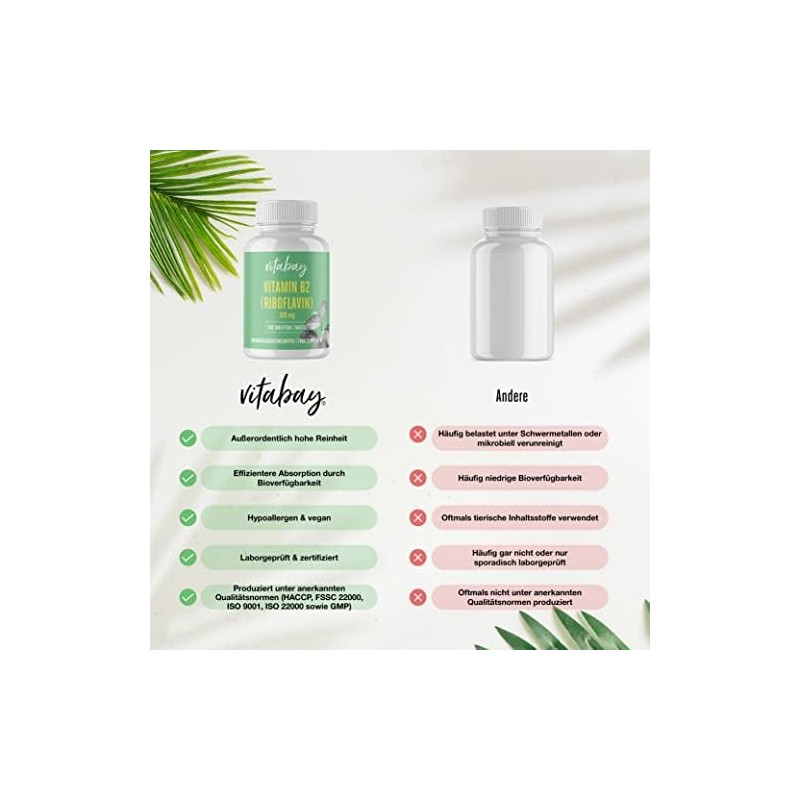 Vitabay Vitamin B2 (Riboflavin) | 400 Vegan Tablets (Set of